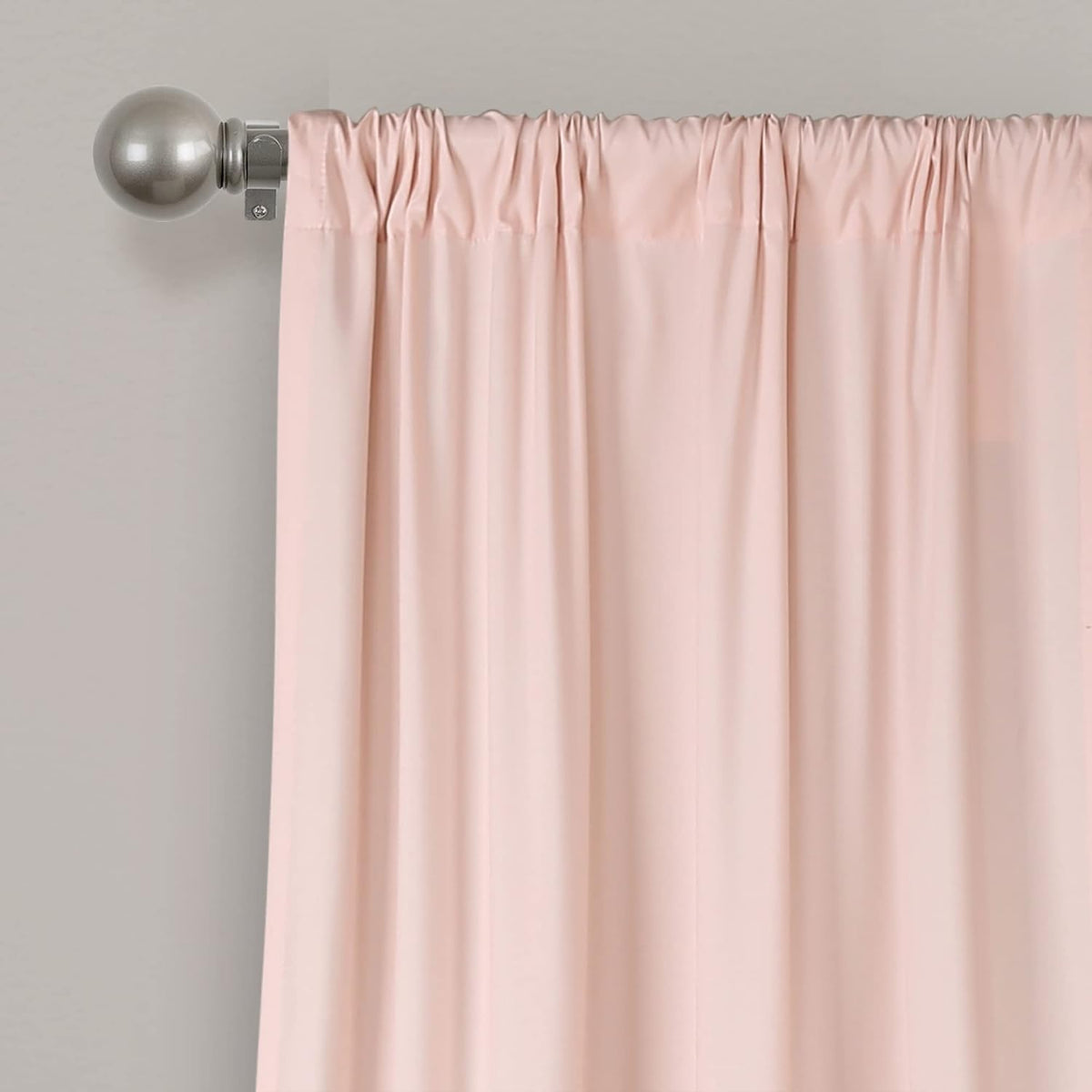 Allison Ruffle Curtains Window Panel Set for Living, Dining Room, Bedroom (Pair), 84 in L, Pink/Blush