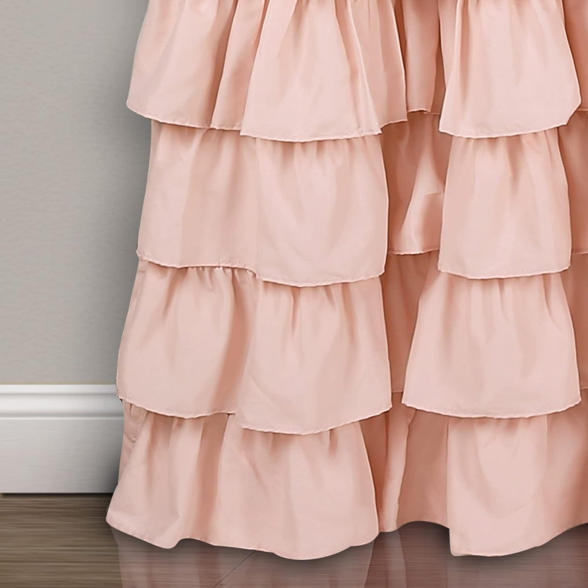 Allison Ruffle Curtains Window Panel Set for Living, Dining Room, Bedroom (Pair), 84 in L, Pink/Blush