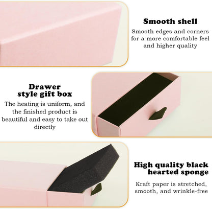 Jewelry Gift Box Velvet-Lined,12 Pack Compact Drawer Style for Earrings & Rings, Necklace & Bracelet Organizer, 3.93x3.93x1.65 Inches, Stackable Elegant Jewelry Display & Storage Box (Pink)