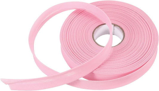 3/4 Inch Single Fold Bias Tape Polyester Continuous Bulk Bias Tape for Sewing, Seaming Quilting Hemming Binding Crafts (Pink 25 Yards)