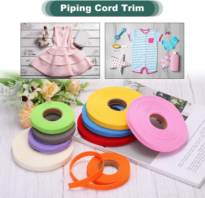 3/4 Inch Single Fold Bias Tape Polyester Continuous Bulk Bias Tape for Sewing, Seaming Quilting Hemming Binding Crafts (Pink 25 Yards)