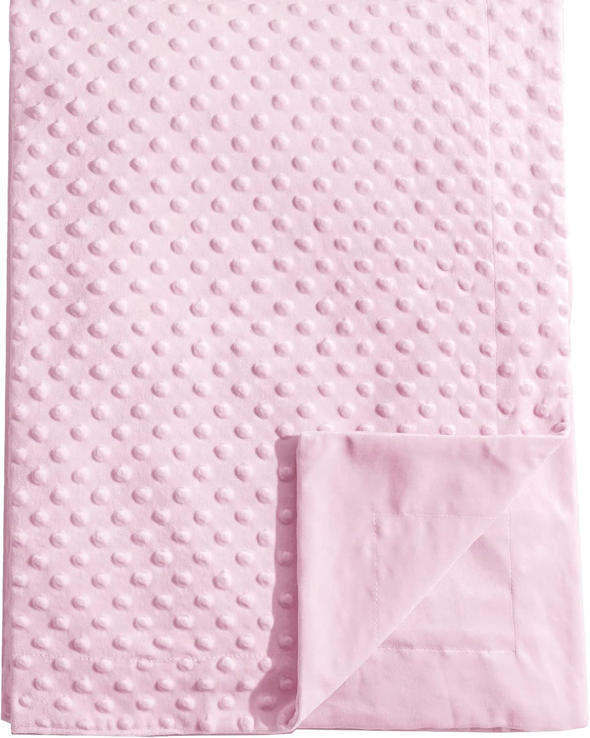 Micro Fleece Minky Baby Blanket for Girls with Double Layer and Soothing Raised Dots, Breathable and Soft Lightweight Receiving Blanket for Newborns 30x40 Inches, Pink