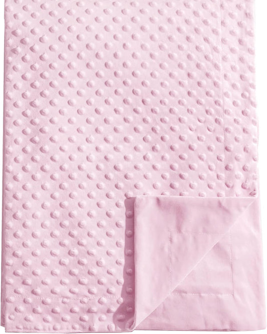 Micro Fleece Minky Baby Blanket for Girls with Double Layer and Soothing Raised Dots, Breathable and Soft Lightweight Receiving Blanket for Newborns 30x40 Inches, Pink