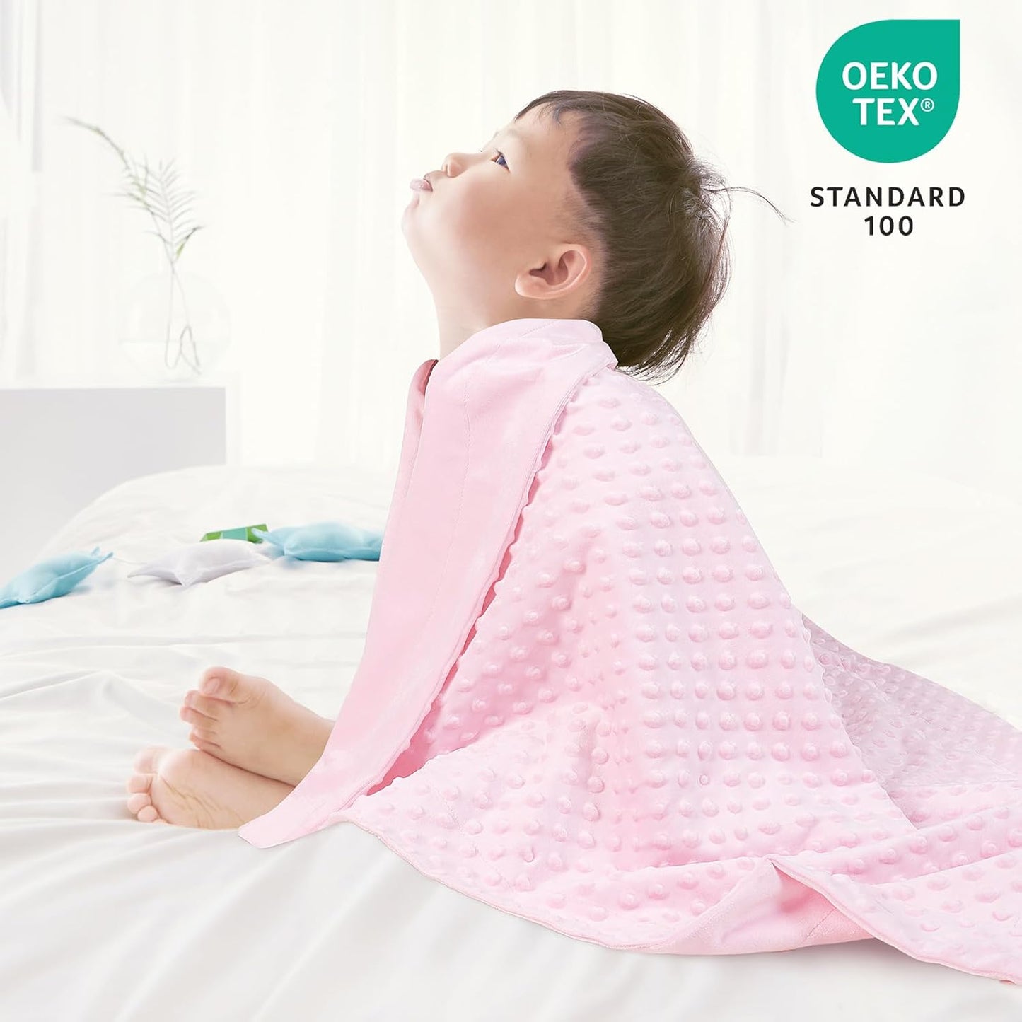 Micro Fleece Minky Baby Blanket for Girls with Double Layer and Soothing Raised Dots, Breathable and Soft Lightweight Receiving Blanket for Newborns 30x40 Inches, Pink