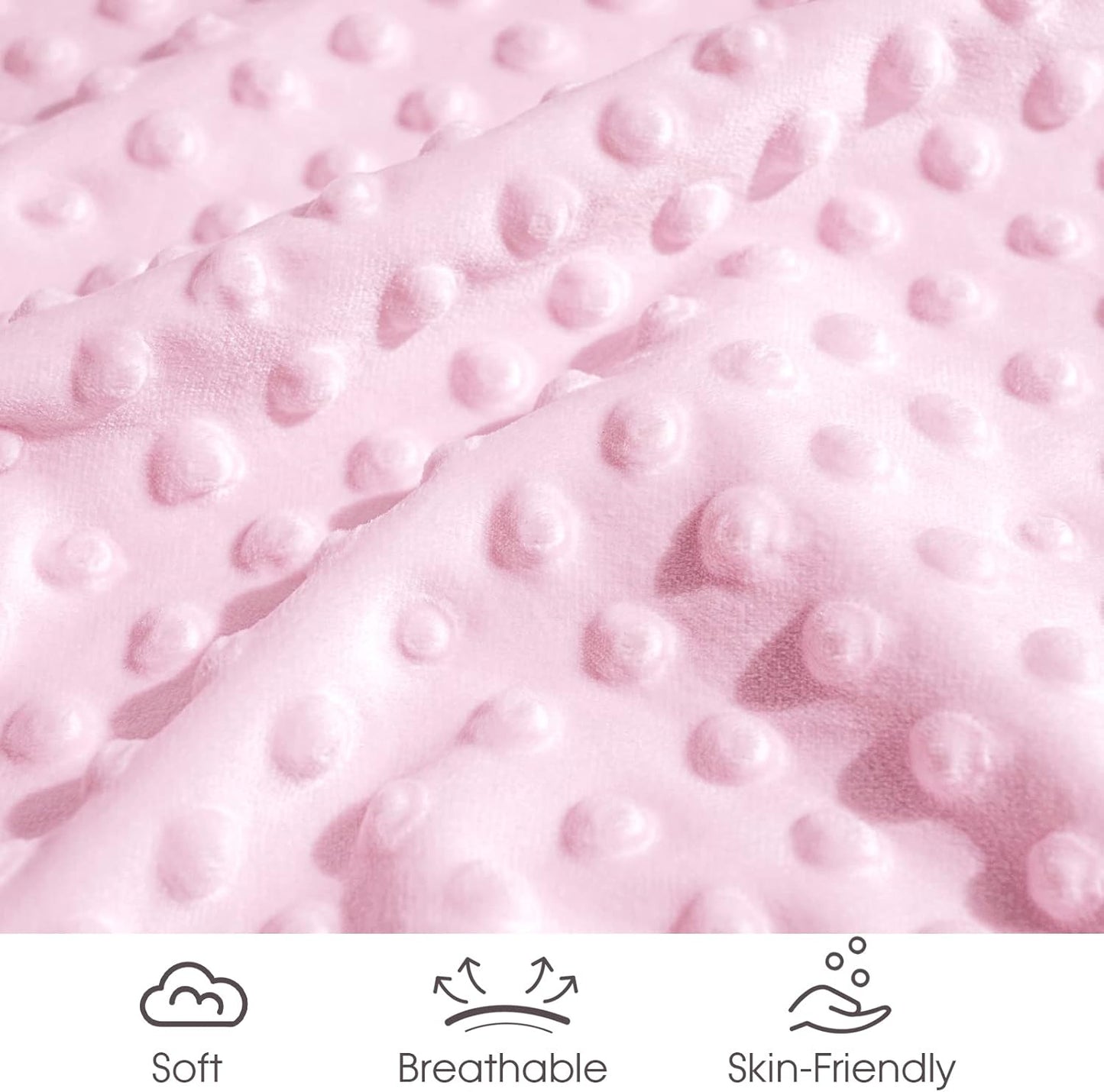 Micro Fleece Minky Baby Blanket for Girls with Double Layer and Soothing Raised Dots, Breathable and Soft Lightweight Receiving Blanket for Newborns 30x40 Inches, Pink