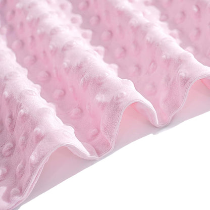 Micro Fleece Minky Baby Blanket for Girls with Double Layer and Soothing Raised Dots, Breathable and Soft Lightweight Receiving Blanket for Newborns 30x40 Inches, Pink