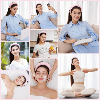 Headbands for Women - Spa Headband and Wristband Set - Headband for Washing Face,Facial Mask,Makeup and Skin Care,Gifts for Women and Teen Girl Gifts Trendy Stuff