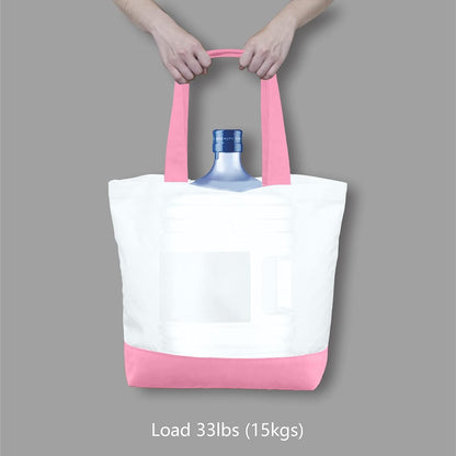 1-Pack Super Strong Large 12oz Cotton Canvas Tote Bag, Reusable Grocery Shopping Cloth Bag, Fashionable Two-Tone Tote for Crafts, DIY Your Creative Designs