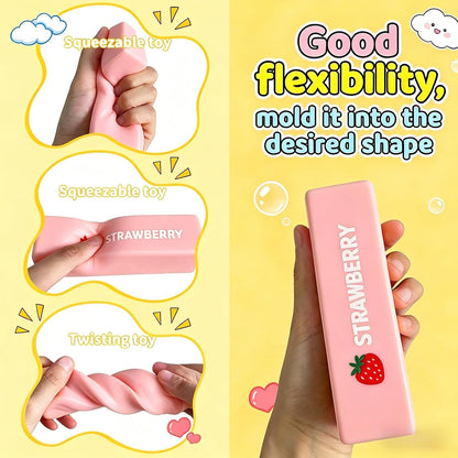 Slow Rebound Cute Butter Squeeze Stress Balls, 2026 New Squeeze Ball Realistic Butter Stick Soft Squeeze Toys, Upgrade Stress Relief Fidget Toys Wet Slow Rebound Stress Relief Toy (1, Pink)