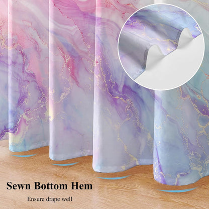 Pink Blue Marble Abstract Shower Curtain Modern Ombre Printed Bath Curtain Waterproof Washable Fabric Bathroom Bathtub Decor Shower Curtain Set with Hooks 48x72 Inch