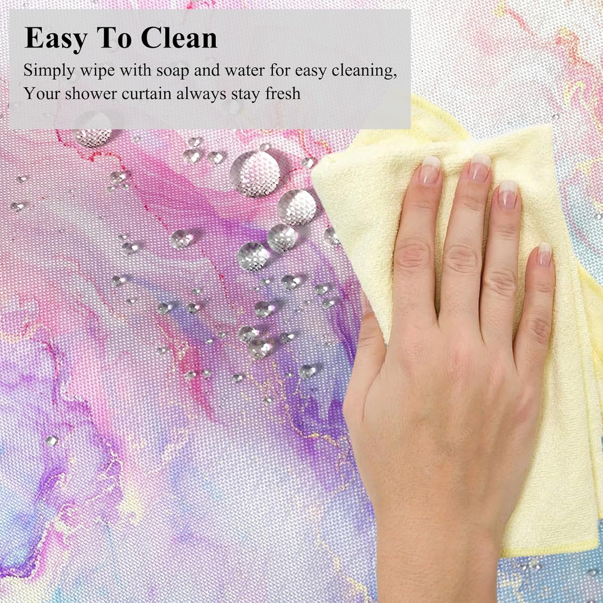 Pink Blue Marble Abstract Shower Curtain Modern Ombre Printed Bath Curtain Waterproof Washable Fabric Bathroom Bathtub Decor Shower Curtain Set with Hooks 48x72 Inch