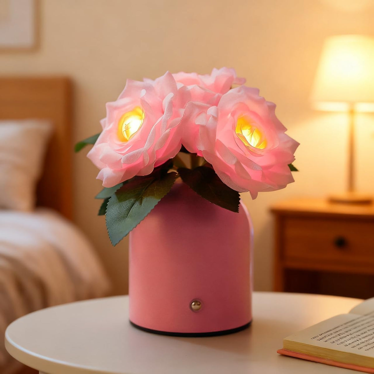 Flower Lamp Gifts for Birthday Christmas Valentines Mothers Day Gifts for Women Mom Grandma Girlfriend Friend Wife Anniversary Birthday, Bedroom Bar Coffee Shop Decor (Rose-Pink-Flower)