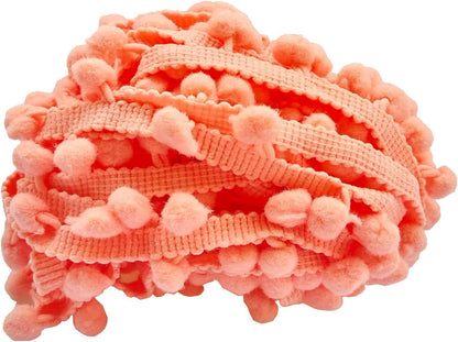 Pom Pom Trim 6 Yards 12mm Ball Fringe Trim for Sewing Accessory Decoration DIY Crafts (Peach, 12mm 181215)