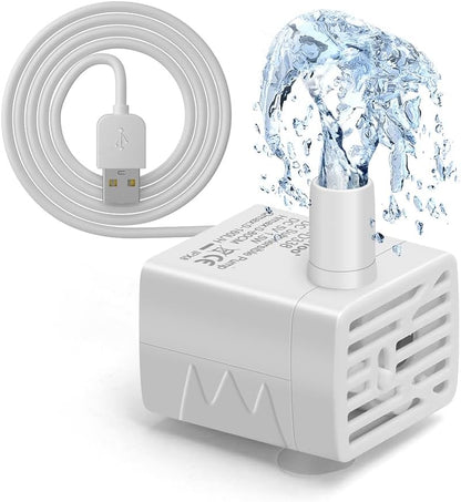 DaToo Cat Water Fountain Pump Ultra-Quiet USB 5V Submersible Pet Drinking Fountain Replacement Pump IPX8 Waterproof Cat Water Dispenser Pump