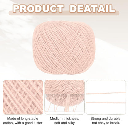 Crochet Thread Pearl Cotton Size 3 Light Pink Pearl 164 Yards for Crocheting Tatting Knitting Embroidery Sewing