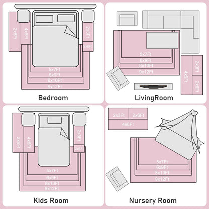 Ultra Soft Pink Rugs for Bedroom 8x10 Feet, Fluffy Shag Area Rugs for Living Room, Large Comfy Furry Rug for Girls Kids Baby Room Decor Teenage Pastel Princess Rug, Non Slip。