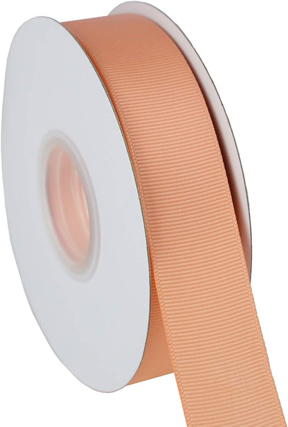 ITIsparkle 1" Inch Grosgrain Ribbon 50 Yards-Roll Set for Gift Wrapping Scrap Books Party Favor Hair Braids Hair Bow Baby Shower Decoration Floral Arrangement Craft Supplies, Peach Ribbon