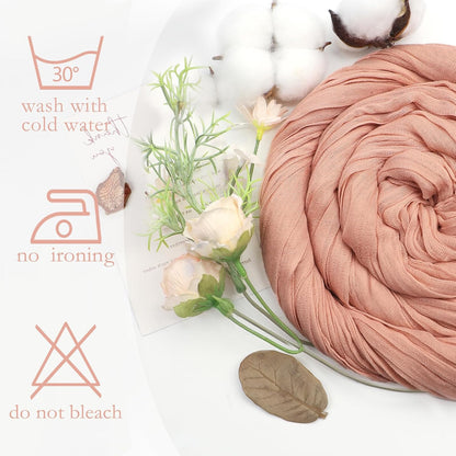 16 Pack Peach Cheesecloth Table Runner 23 x 120 Inch 10Ft