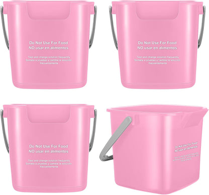 4 Pcs Cleaning Bucket 3 Qt Sanitizing Bucket,Pink