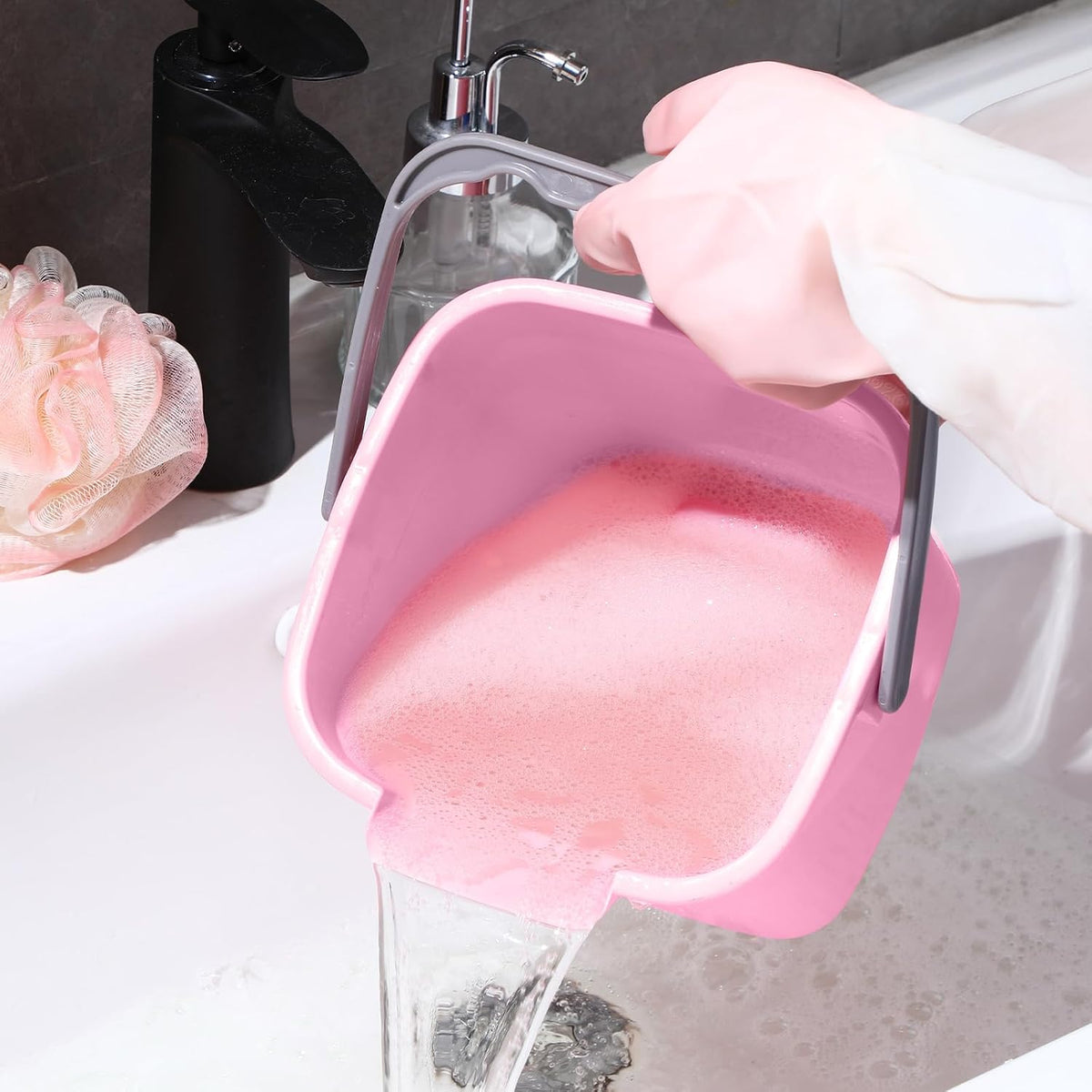 4 Pcs Cleaning Bucket 3 Qt Sanitizing Bucket,Pink
