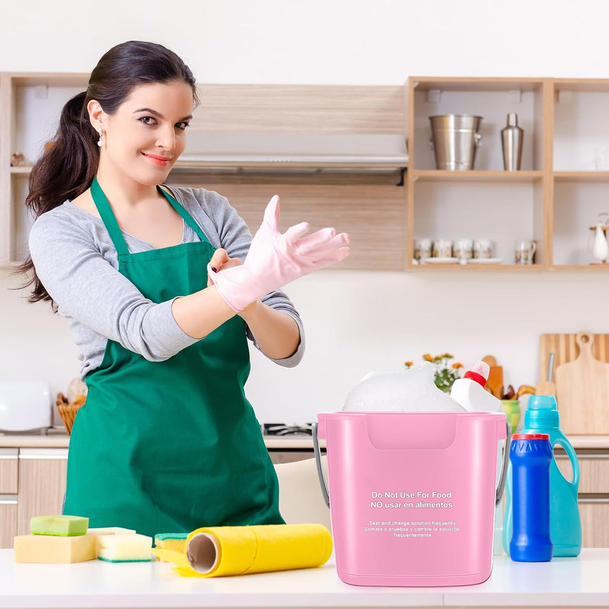 4 Pcs Cleaning Bucket 3 Qt Sanitizing Bucket,Pink