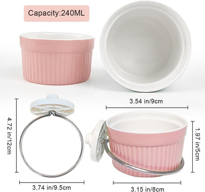 Bird Cage Feeder Parrot Food Cage Bowl Clamp Holder Coop Cup, Ceramic Bird Cage Water Bowl, Pet Feeder Cage for Parakeet African Greys Conure Cockatiels Lovebird Budgie Chinchilla-Pink