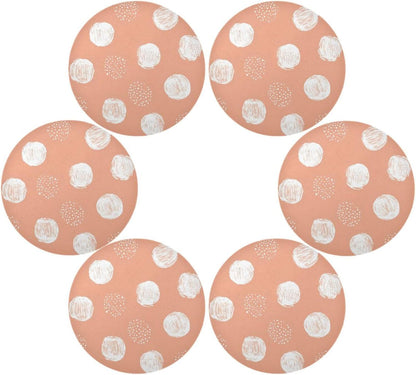 Placemats Set of 4 Peach Dot Design Round Table Mats for Kitchen and Dining Washable Place Mats Heat Resistant Table Decoration 15.4 inch