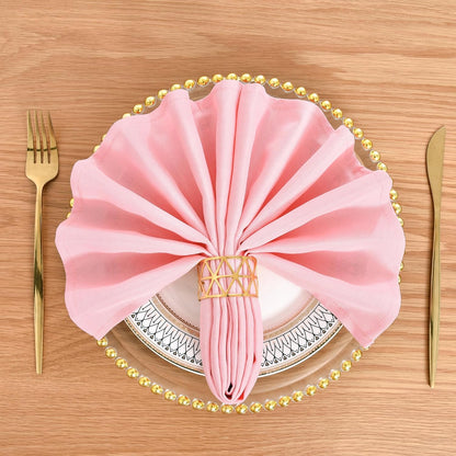 Cloth Napkins Set of 6 Washable Dinner Napkins Square 18X18 Inch Pink Reusable Table Napkin with Hemmed Edges for Hotel Restaurant Wedding Party Banquet Event
