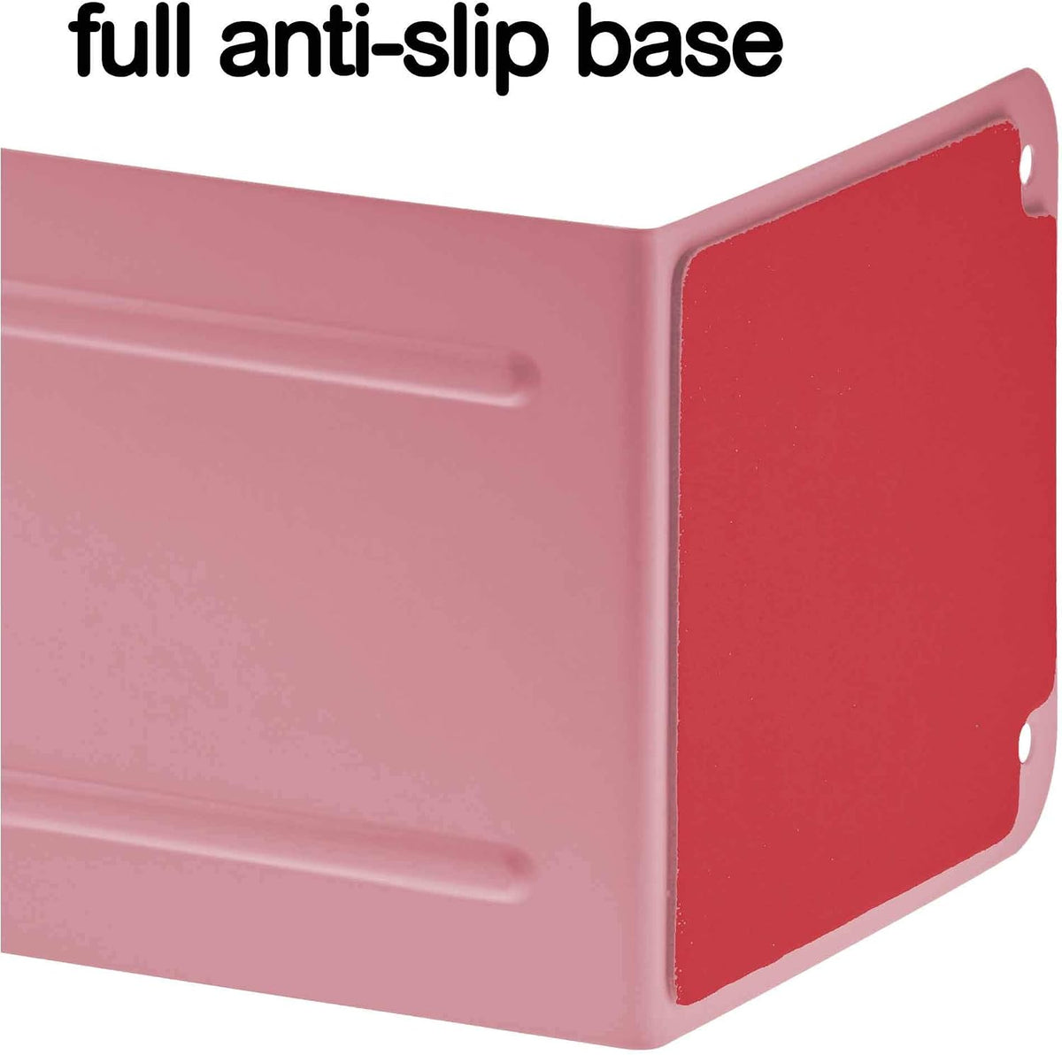 Acrimet Bookends for Shelves, Non-Skid Book Holder, Heavy Duty Book Stopper, Steel Metal Book Ends Storage for Home, Library, 6 7/8" H x 4" W x 4 1/2" D (Pink) (1 Pair / 2 Pieces)