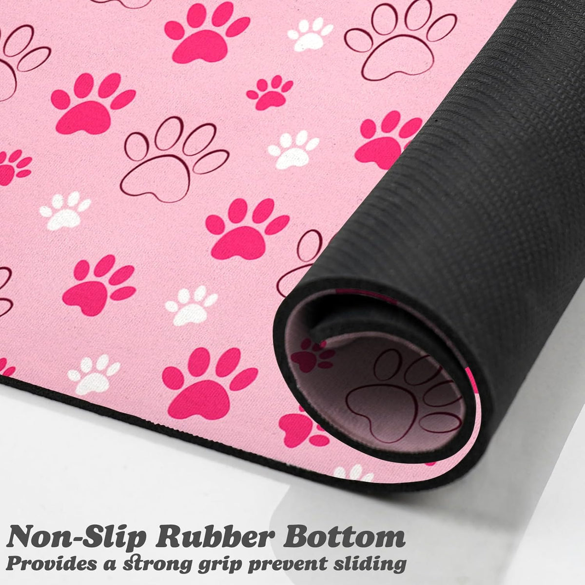 Dog Food Mat, Absorbent Water Bowl Mats Cat Pet Feeding Placemats Pink 20 * 12 inch