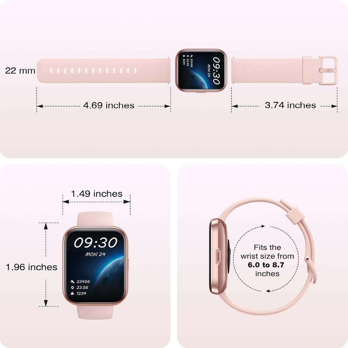Smart Watches for Women, 1.8'' HD Women Smartwatch with Alexa Built-in, Bluetooth Calls, IP68 Waterproof, 7 Days Battery, Heart Rate/Sleep/SpO2 Monitor, 110 Sports Mode