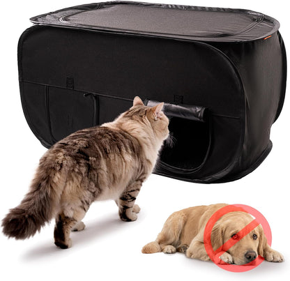 PEXTER Cat Litter Box Enclosure, Dog Proof, Discreet and Hidden Cat Litter Box Hider, Kitty Litter Trap Design with Easy-Clean Feature, Scoop and Deodorizer Storage Pockets, Lightweight and Waterproof