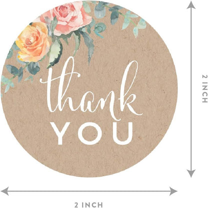 Peach Kraft Brown Rustic Floral Garden Party Baby Collection, Favor Bag DIY Party Favors Kit, Baby Shower Thank You!, 24-Pack