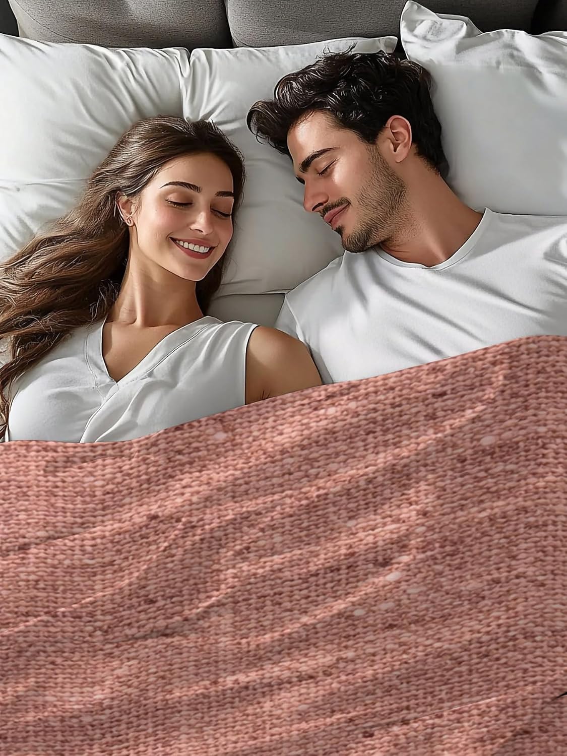 Peach Pink Texture Full Size Flat Sheet Wrinkleproof Lightweight Soft Top Flat Bed Sheet Only,Country Farmhouse Burlap Stripes Breathable Cooling Bedding Top Sheets for Bedroom Hotel 81 x 96 Inches