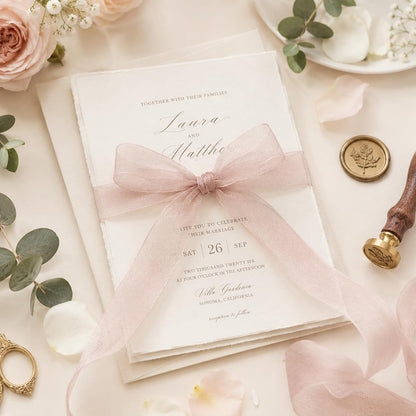 3/4 inch Rose Gold Sheer Organza Ribbon, 50Yds Chiffon Ribbon