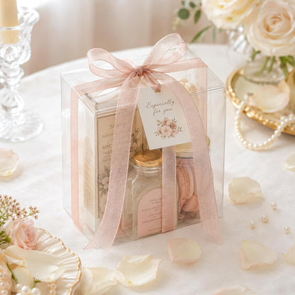 3/4 inch Rose Gold Sheer Organza Ribbon, 50Yds Chiffon Ribbon