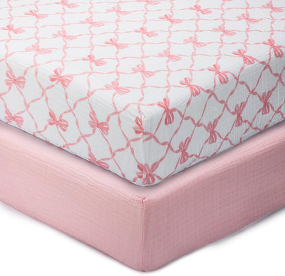 Muslin Cotton Crib Sheet, Fits Standard 52"x28" Mattress