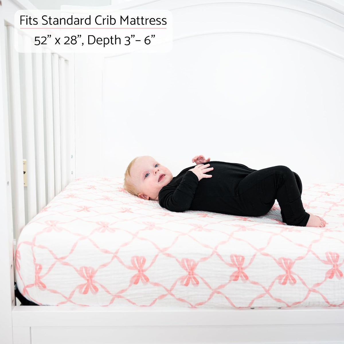 Muslin Cotton Crib Sheet, Fits Standard 52"x28" Mattress