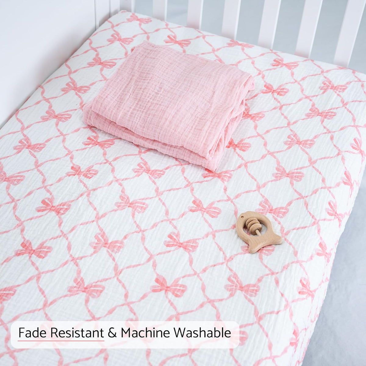 Muslin Cotton Crib Sheet, Fits Standard 52"x28" Mattress
