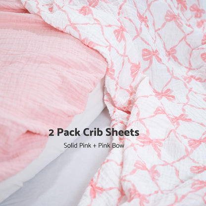 Muslin Cotton Crib Sheet, Fits Standard 52"x28" Mattress