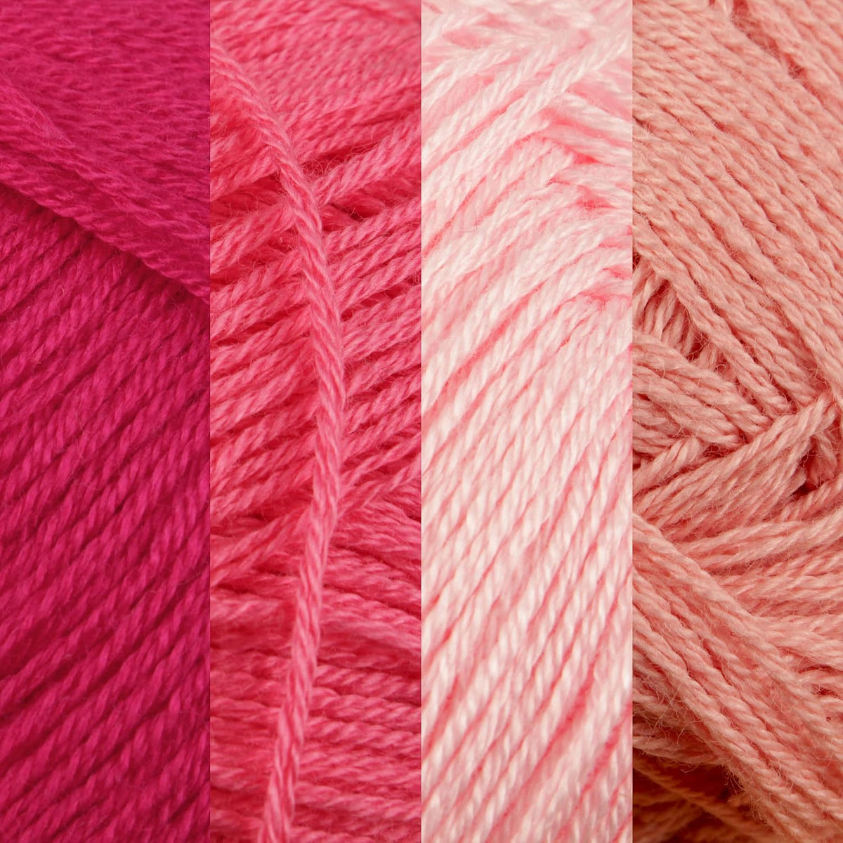 JubileeYarn Baby Soft Bamboo Cotton Yarn - Shades of Pink - 4 Skeins
