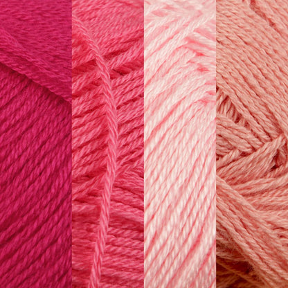 JubileeYarn Baby Soft Bamboo Cotton Yarn - Shades of Pink - 4 Skeins