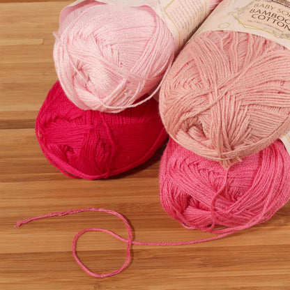 JubileeYarn Baby Soft Bamboo Cotton Yarn - Shades of Pink - 4 Skeins