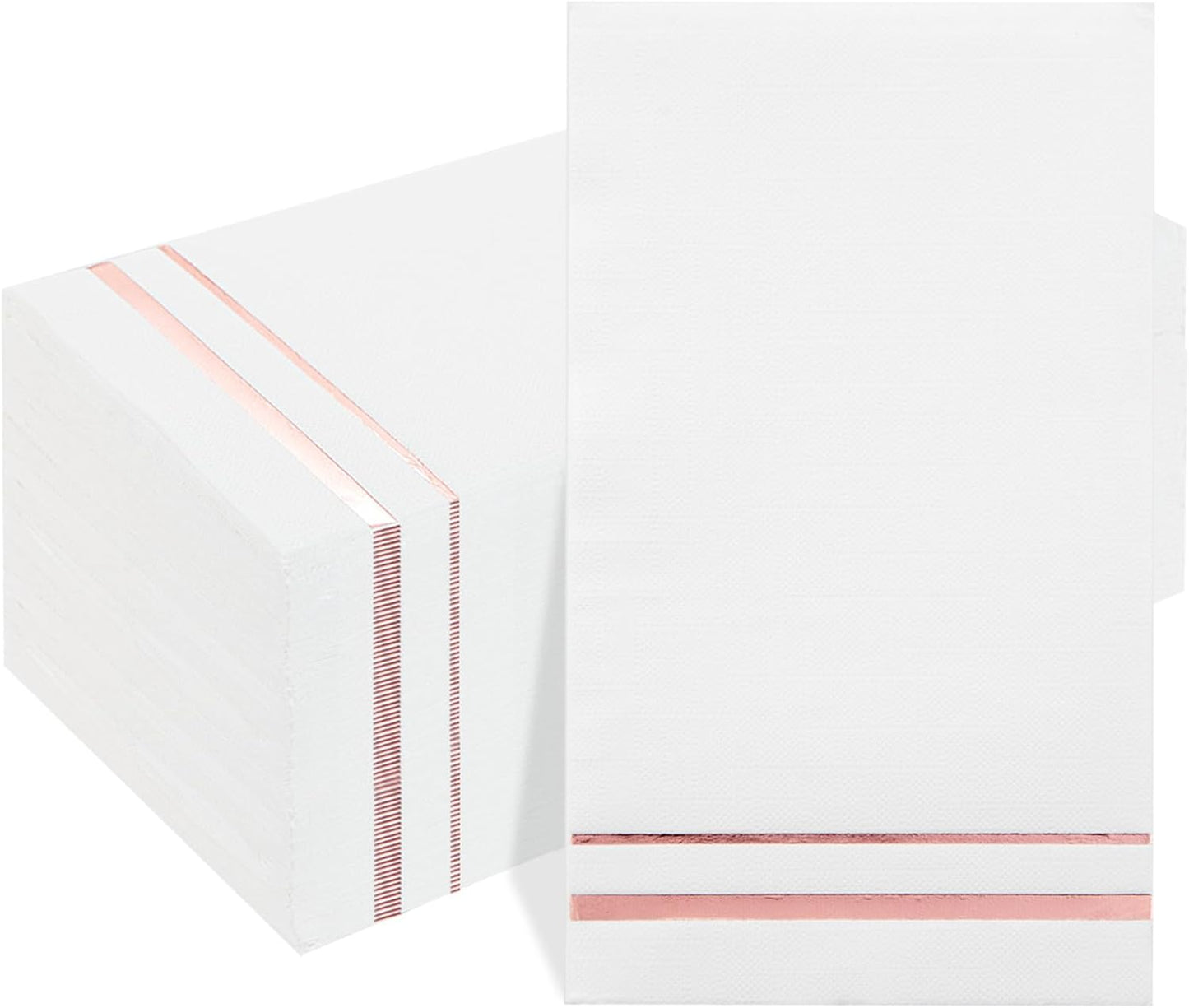 BUCLA 100-Count 3-Ply Rose Gold Napkins - Rose Gold Dinner Napkins Disposable Premium Quality - Paper Napkins Soft, Absorbent for Parties & Weddings