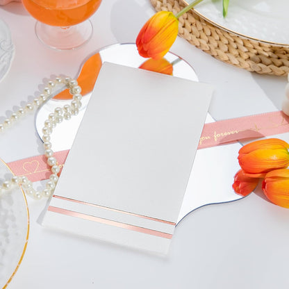 BUCLA 100-Count 3-Ply Rose Gold Napkins - Rose Gold Dinner Napkins Disposable Premium Quality - Paper Napkins Soft, Absorbent for Parties & Weddings
