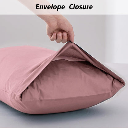 2 Pack Pillow Cases, 100% Cotton Breathable Pillowcases, 20"X 26" Standard Size, Rose Pink