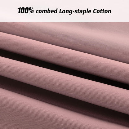 2 Pack Pillow Cases, 100% Cotton Breathable Pillowcases, 20"X 26" Standard Size, Rose Pink