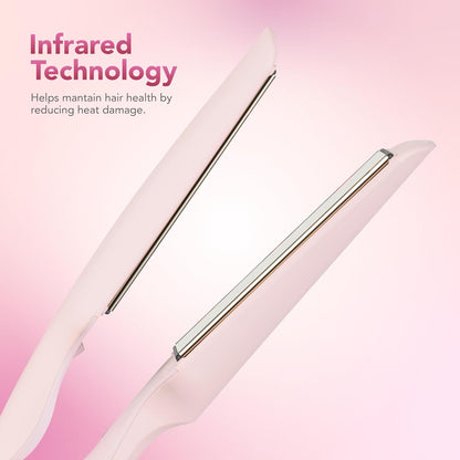 Ceramic Hair Straightener Flat Iron with Adjustable, Pink