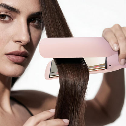 Ceramic Hair Straightener Flat Iron with Adjustable, Pink
