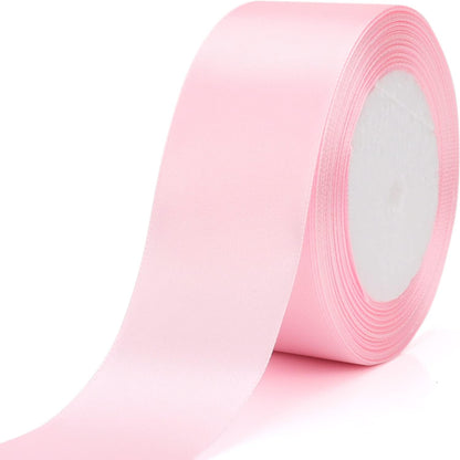 25 Yards 1-1/2 inches Wide Satin Ribbon Suitable for Wedding, Party and Gift Box Packaging Ribbon (Pale Pink, 1-1/2")